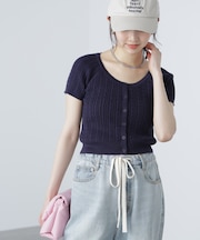 ミニケーブルショートカーディガン