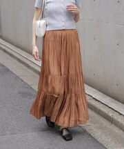 シャイニーティアードスカート