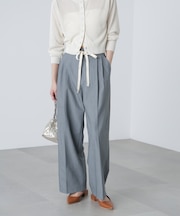 杉綾リボンベルトワイドパンツ