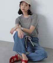 コンパクトラメシアー半袖ニット