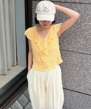 レースラッフルフリルフレンチブラウス