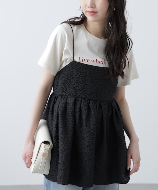 膨れジャガードキャミビスチェ