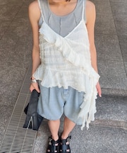 フリンジシャギーアシメブラウス