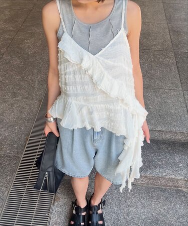 フリンジシャギーアシメブラウス