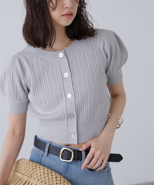 透かし編み前後2wayカーディガン