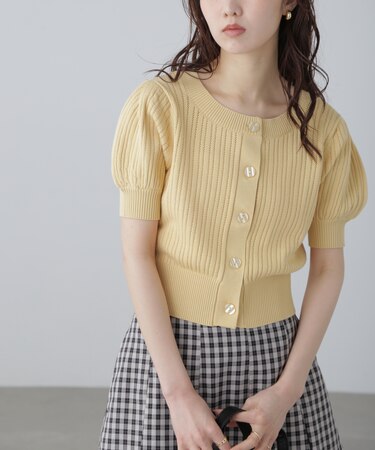 透かし編み前後2wayカーディガン