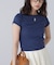 ワンポイント刺繍ボートネックカットソー