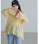 シャーリングドロストチュニックブラウス