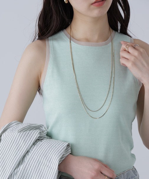 ［MFM］カップ付アメスリチュールラメタンク
