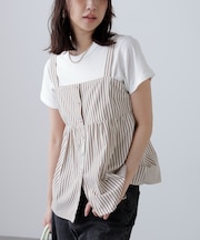 〈セットアップ対応〉ストライプキャミソール