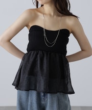 ドットオーガンジードッキングビスチェ