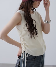 サイドドロストノースリーブニット