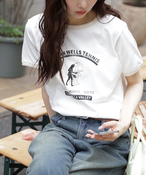 レトロスポーツプリントTシャツ
