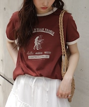 レトロスポーツプリントTシャツ