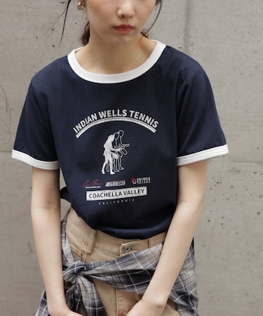 レトロスポーツプリントTシャツ