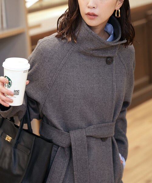 トルネードマート★18AW★カシミヤ メルトン スタンドコート M 38500円 HIGH STREET∴ミリオールメルトンスタンドコート / HIGH STREET