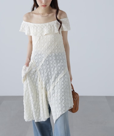 イレヘムオフショルミニワンピース