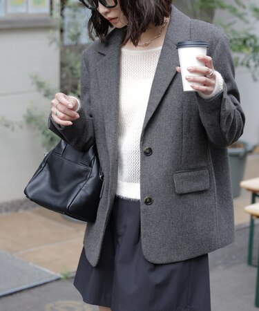 ウール混オーバーサイズジャケット