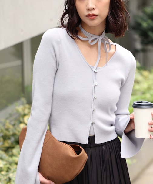 キャミレイヤードニットカーディガン