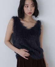 ロングシャギーノースリニット