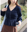 ショートシャギーペプラムニットカーディガン