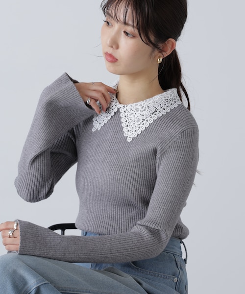 白襟レースニット｜フリーズマートの通販｜&mall（アンドモール）三井