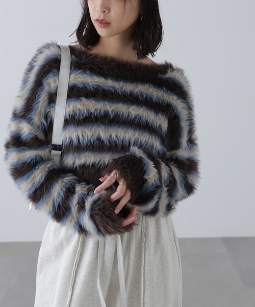 JUSGLITTY♡シャギークロップドニット JUSGLITTY（ジャスグリッティー）の「シャギークロップドニット