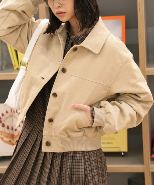 コーデュロイ中綿ブルゾン