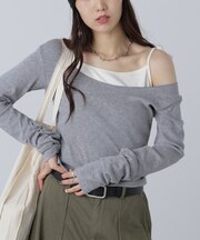 ワンショルキャミレイヤード風カットソー