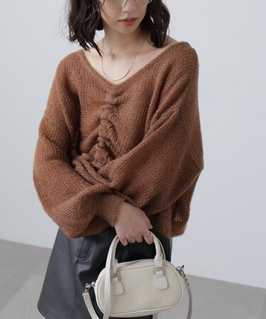 前後2WAYドロストショート丈ニット