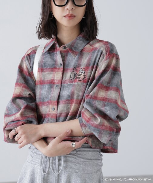 サンリオキャラクターズコラボ CHECK SHIRT チェックシャツ