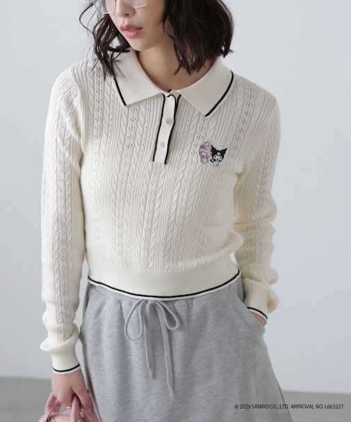 〈メロクロコラボ〉ニット長袖プルオーバー