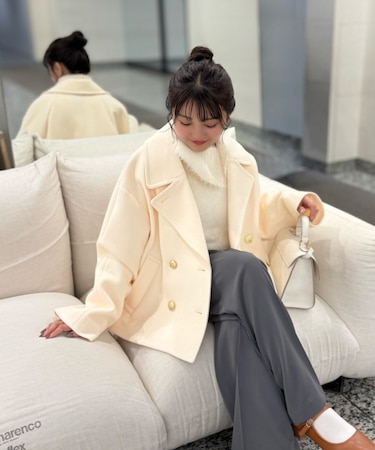 ミドル丈オーバーピーコート〈MFM〉