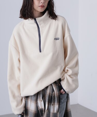 フリースハーフジッププルオーバー