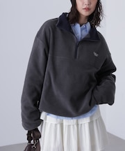 フリースハーフジッププルオーバー