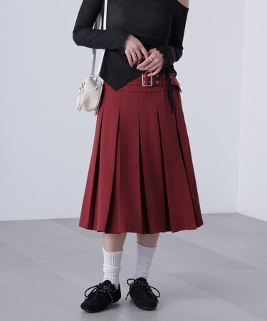 タックプリーツミディスカート
