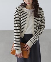 ドットボタンクルーネックカーディガン