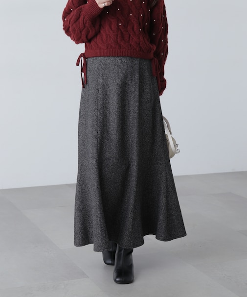 [低身長サイズ／Sシリーズ]ツイードマーメイドスカート
