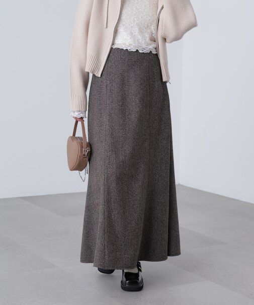 [低身長サイズ／Sシリーズ]ツイードマーメイドスカート