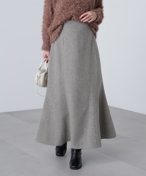 [低身長サイズ／Sシリーズ]ツイードマーメイドスカート