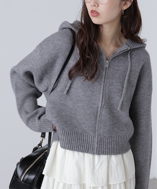 ジップニットパーカー