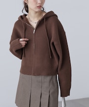 ジップニットパーカー