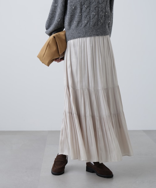 シャイニーティアードスカート