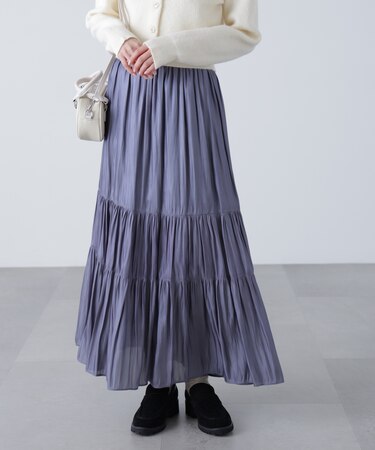 シャイニーティアードスカート