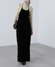 ホルターネックベロアキャミワンピース