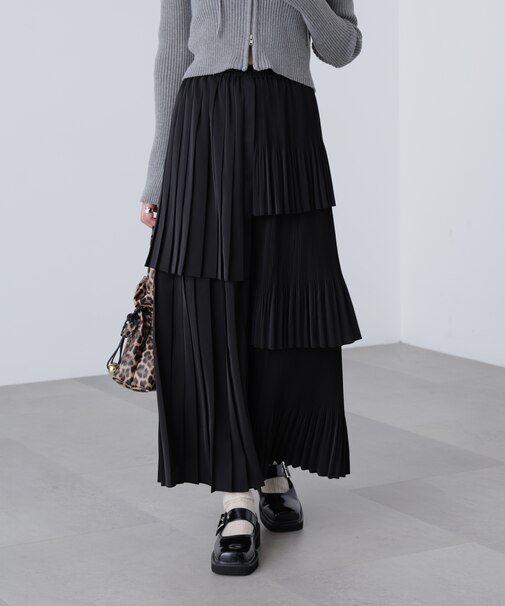 ランダムプリーツティアードスカート