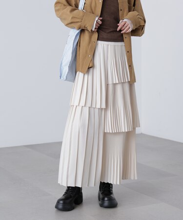 ランダムプリーツティアードスカート