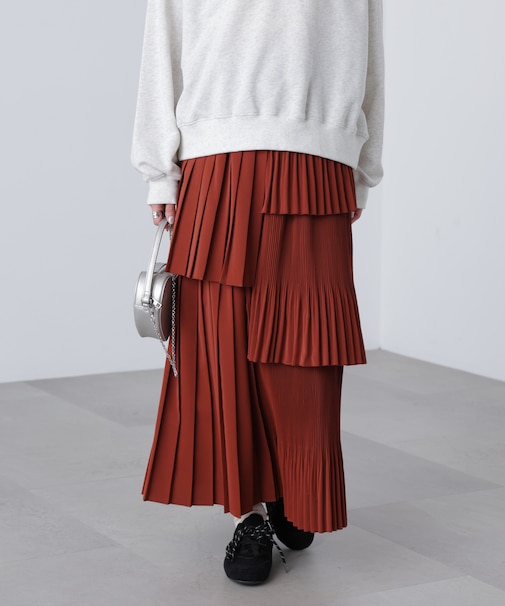 ランダムプリーツティアードスカート