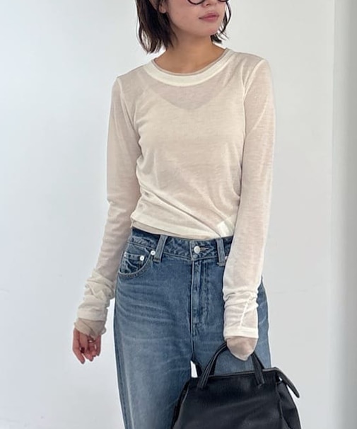 シアーテレコレイヤード風カットソー