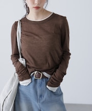 シアーテレコレイヤード風カットソー